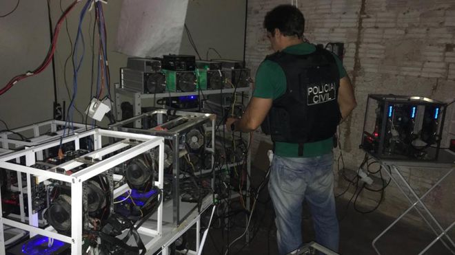 Laboratório clandestino de bitcoin é encontrado no Rio Grande do Sul. Imagem: Divulgação / Polícia Civil do RS