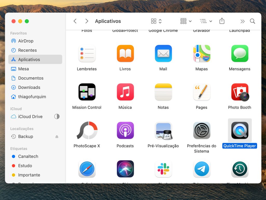 Abra o aplicativo QuickTime Player no Mac - Captura de tela: Thiago Furquim (Canaltech)