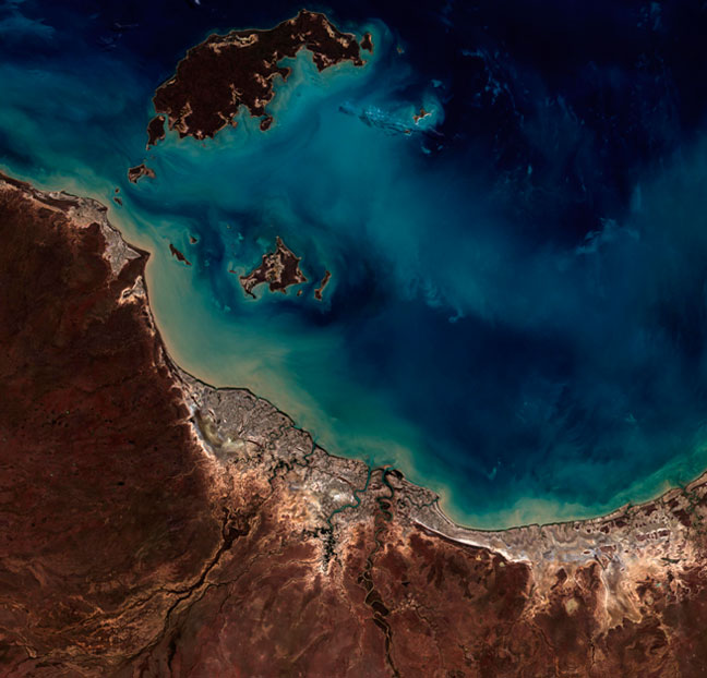 Imagem de Burketown, na Austrália, capturada pelo Amazonia-1 em 12 de maio (Imagem: Reprodução/INPE)