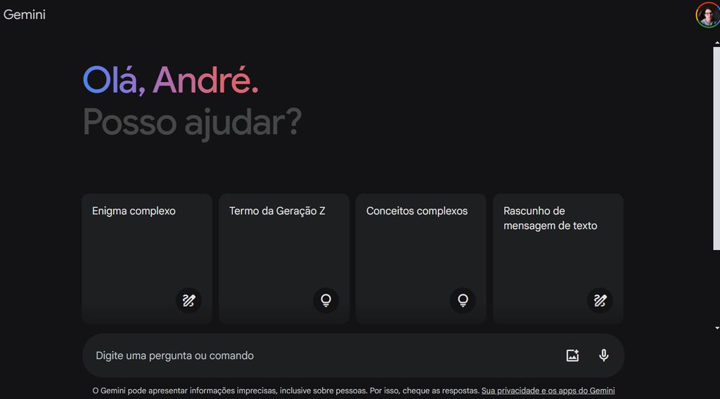 Google Gemini pode trazer informações mais recentes (Imagem: Captura de tela/André Magalhães/Canaltech)