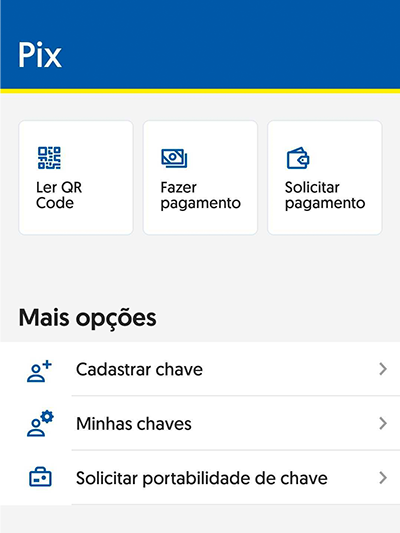 Página do Pix no Banco do Brasil (Imagem: André Magalhães/Captura de tela)