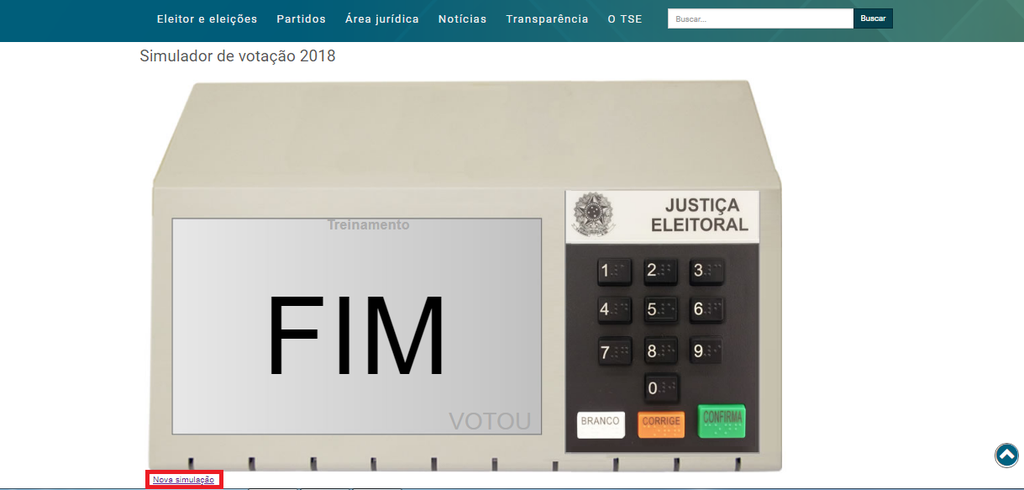Eleições 2018 | Conheça o simulador de votação na urna eletrônica