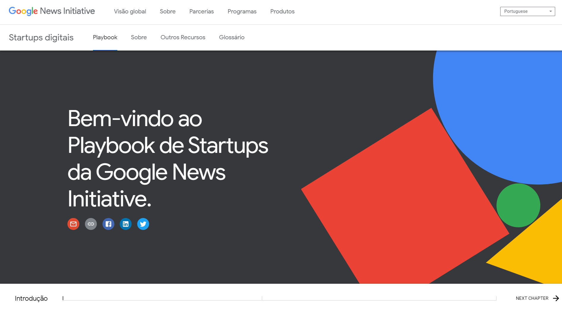 Playbook do Google News Initiative para startups (Imagem: Reprodução/Google)