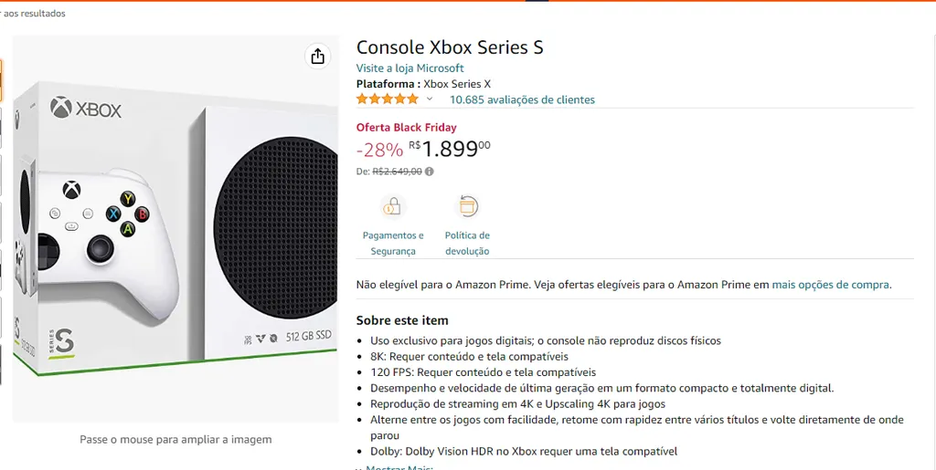 Console Xbox Series S - Canaltech Ofertas