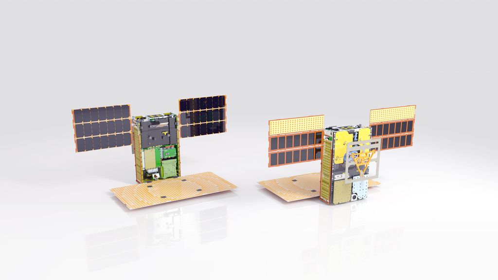 Os dois satélites em miniatura Mars Cube One foram os primeiros CubeSats lançados para além da órbita da Terra (Imagem: NASA)