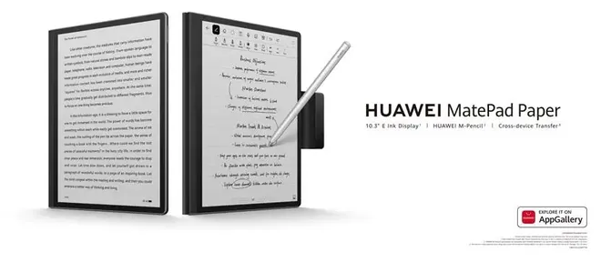 MatePad Paper é um tablet com tela e-Ink e suporte à caneta M Pencil (Imagem: Divulgação/Huawei)