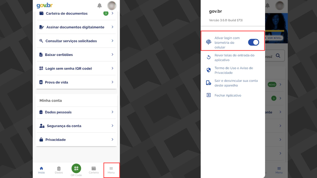 Como habilitar o login com biometria do celular (Imagem: Captura de tela/Bruno De Blasi/Canaltech)