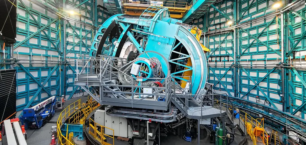 O telescópio do Vera Rubin terá um espelho de 8 metros e a câmera de maior resolução já feita para astronomia (Imagem: reprodução/Rubin Observatory/AURA/DOE/NSF)