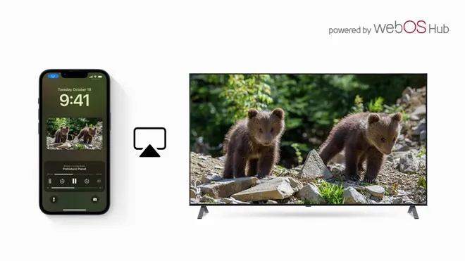 Quem tem iPhone poderá transmitir conteúdos para televisores rodando o webOS (Imagem: Divulgação/LG)
