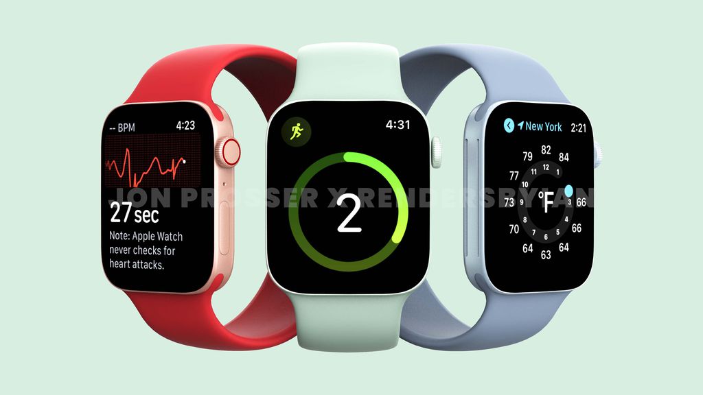 Suposto Apple Watch Series 7 vazado há alguns meses (Imagem: Jon Prosser/Ian Zelbo)