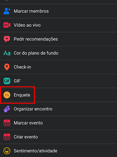Escolha a opção da enquete (Imagem: André Magalhães/Captura de tela)