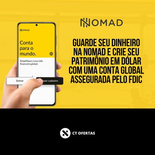 Torne-se cliente NOMAD, uma conta 100% gratuita, sem anuidade ou manutenção e tenha ATÉ 20 DÓLARES DE CASHBACK [DETALHES NA DESCRIÇÃO]