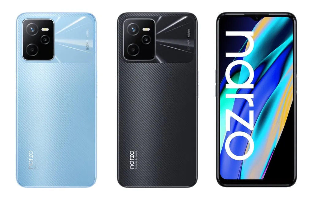 Realme Narzo 50A Prime é o primeiro celular da marca a vir sem carregador na caixa (Imagem: Divulgação/Realme)