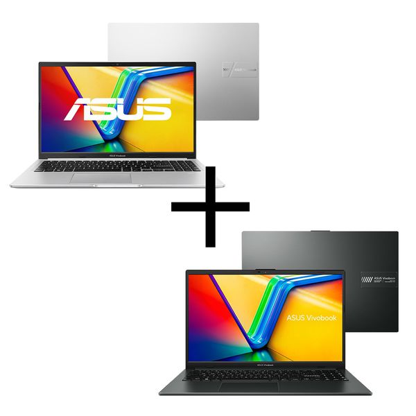 Notebook ASUS Vivobook, AMD Ryzen 7-5825U15, 16 GB RAM, 1 TB SSD, KeepOS, M1502YA-NJ613 + Notebook ASUS Vivobook Go 15, AMD Ryzen 5-7520U, 8 GB RAM, 1 TB SSD, KeepOS, E1504FA-NJ1289