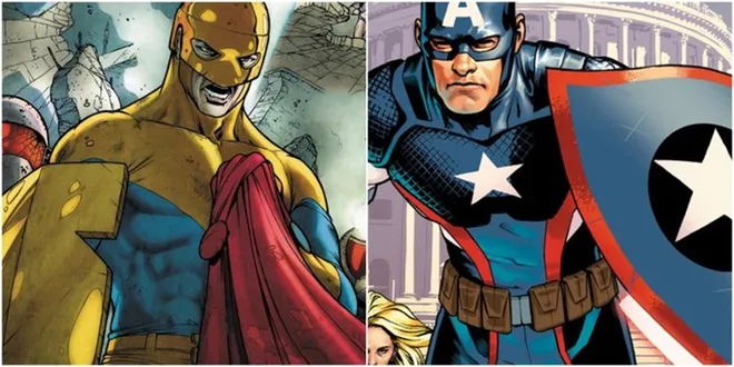 Guardião, da DC Comics, e Capitão América, da Marvel Comics (Imagem: Reprodução/DC Comics/Marvel Comics)