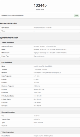 Benchmark Intel Arc B580