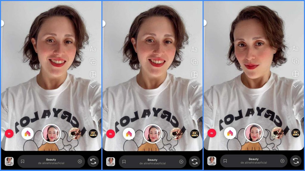 O filtro Beauty é uma das opções mais sóbrias para quem deseja substituir maquiagem por uma “make digital” (Imagem: Captura de tela/Fabrício Calixto/Canaltech)