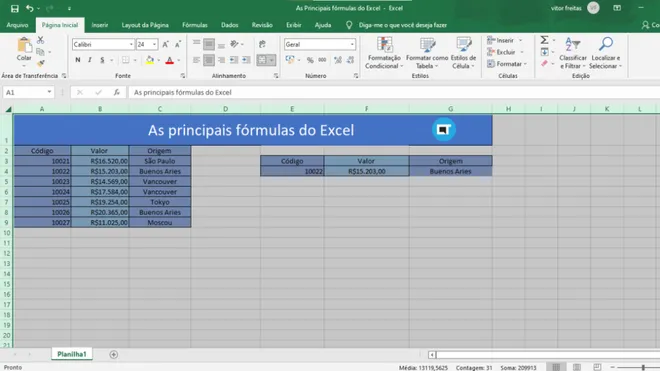 Utilize o comando CTRL + A para selecionar todas as células do Excel (Captura de tela: Canaltech/Felipe Freitas)