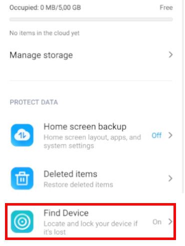 Habilite a função "Find Device" para que ele fique visível pela Xiaomi Cloud (Captura de tela: Matheus Bigogno)