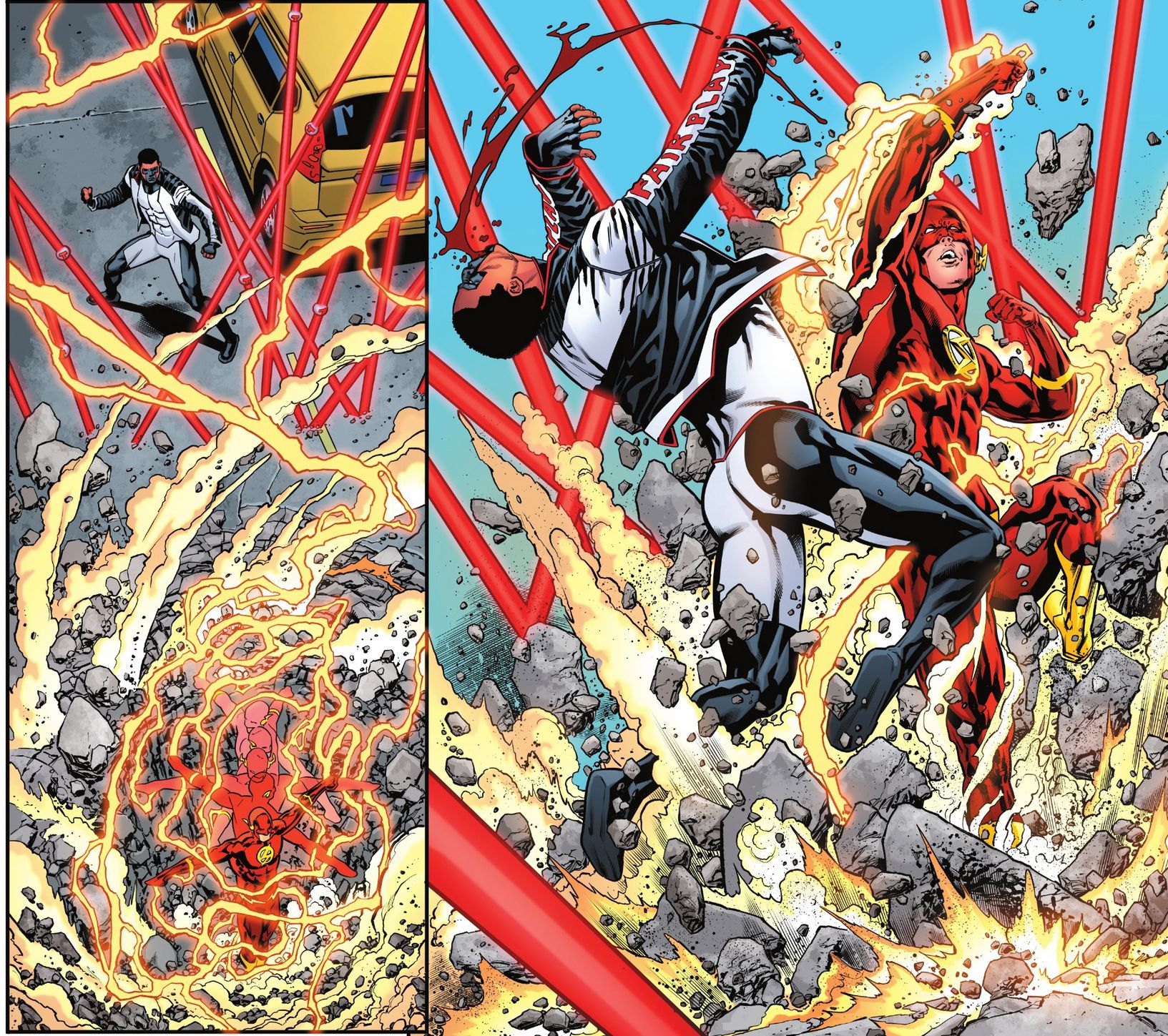 A Força de Aceleração dá ao Flash um poder descomunal em qualquer luta (Imagem: Reprodução/DC Comics)