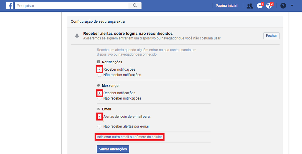 Como acessar o Facebook somente em dispositivos seguros?