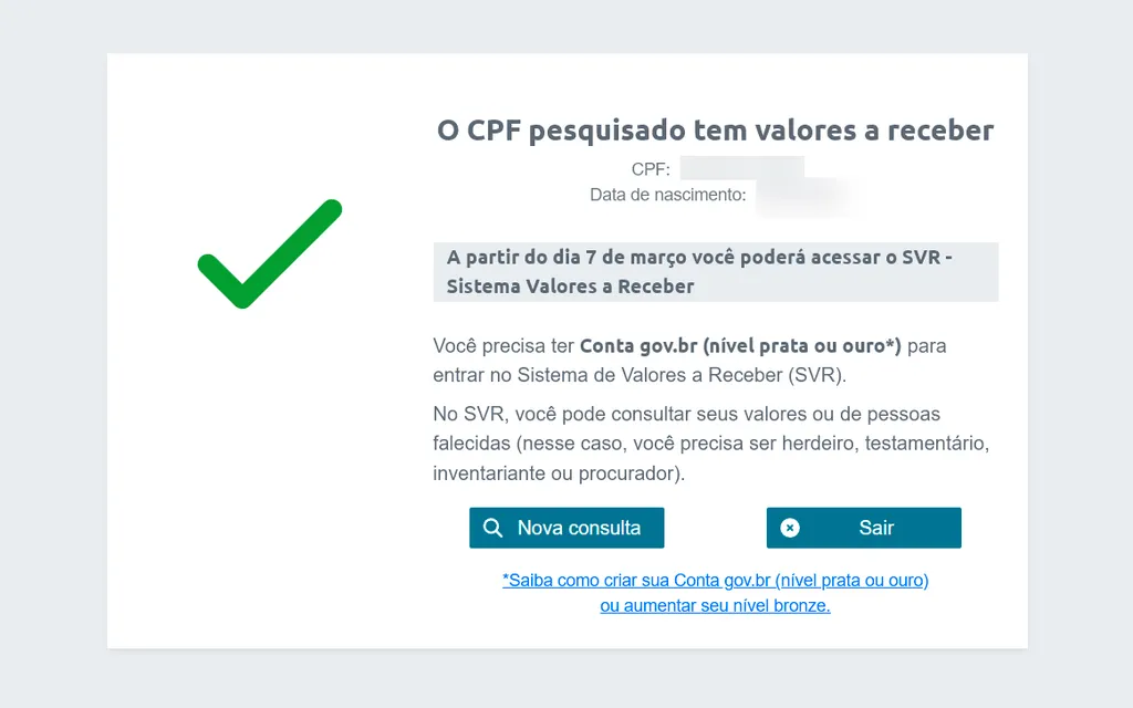 Faça a consulta no navegador para sabe se tem dinheiro para receber (Imagem: Captura de tela/André Magalhães/Canaltech)
