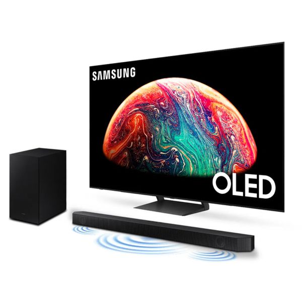 Combo Samsung Smart TV 55 polegadas OLED 4K 55S90C + Soundbar Samsung