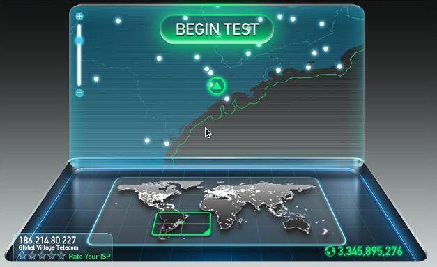 Tela inicial do SpeedTest Tela inicial do SpeedTest