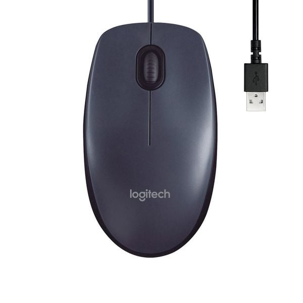 Mouse com fio USB Logitech M90 com Design Ambidestro e Facilidade Plug and Play | CUPOM