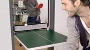 Que tal uma porta que vira mesa de ping-pong?