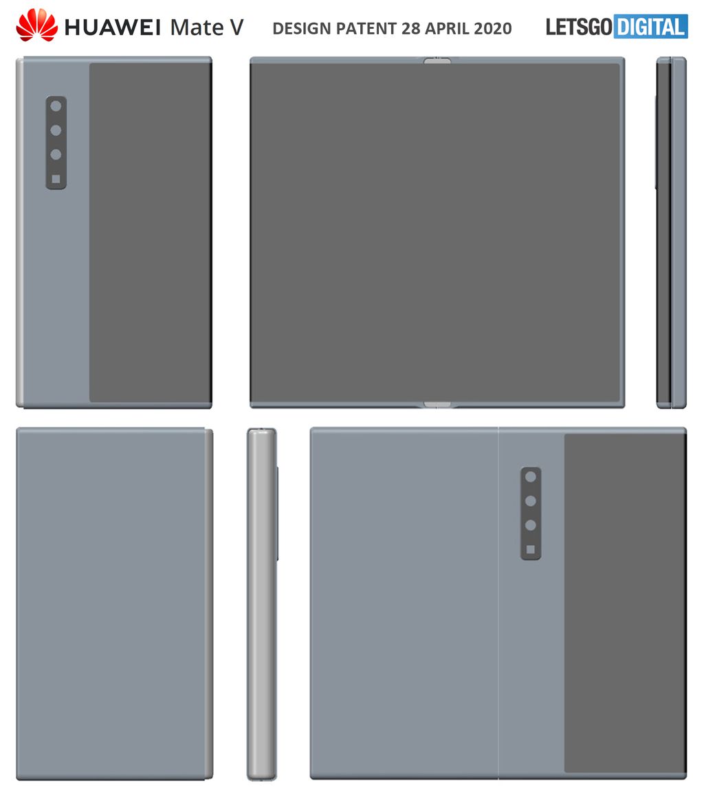 Patente de um Huawei parecido com o Galaxy Fold (Imagem: Reprodução/LetsGoDigital)