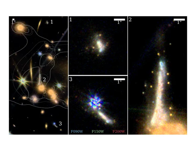Detalhes dos arredores da galáxia (Imagem: Reprodução/Mowla, Iyer et al. 2022)