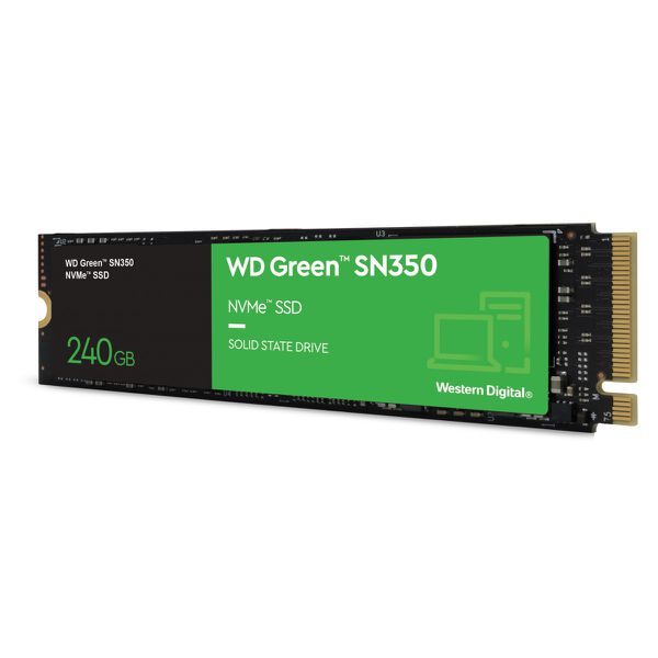 SSD WD_Green , 240GB, M.2 NVMe, Leitura 2400MB/s e Gravação 900MB/s, WDS240G2G0C