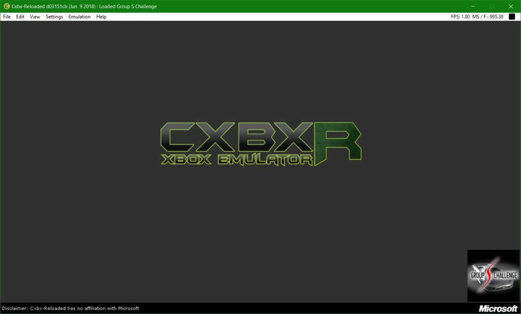 Imagem do emulador Cxbx