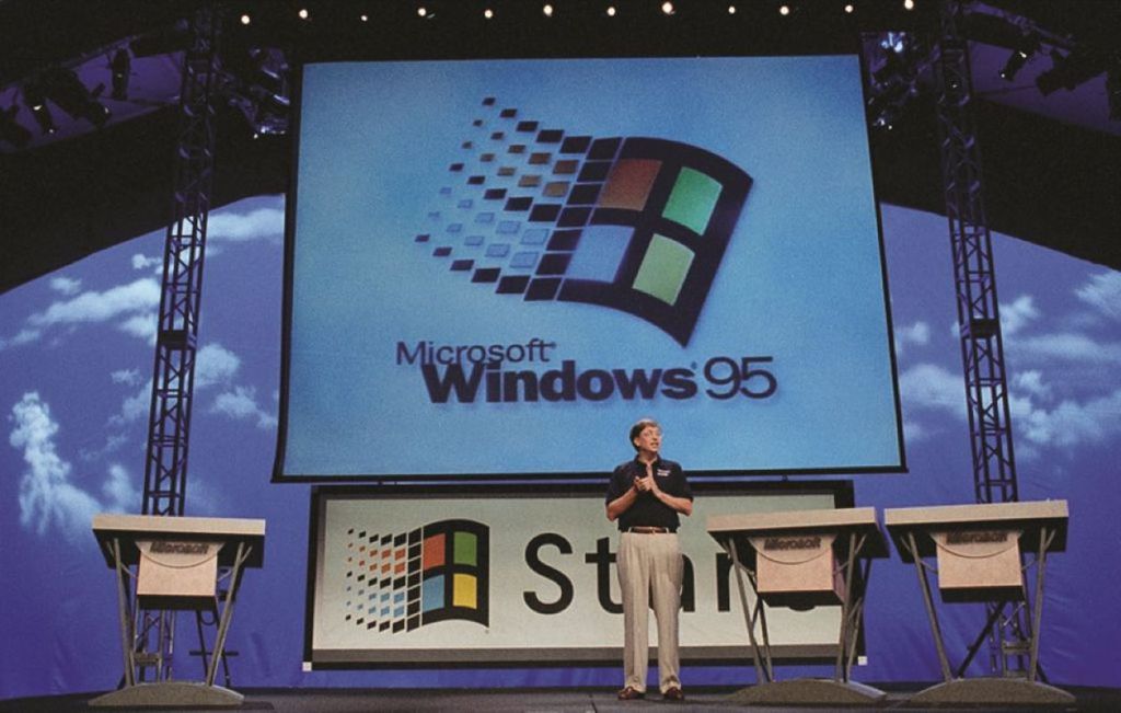 Divulgação do Windows 95