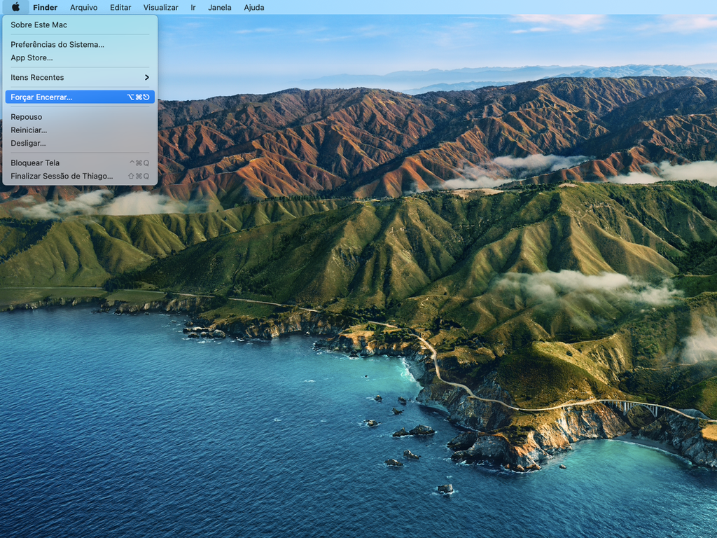 Acesse a janela para forçar encerramento de apps no Mac - Captura de tela: Thiago Furquim (Canaltech)