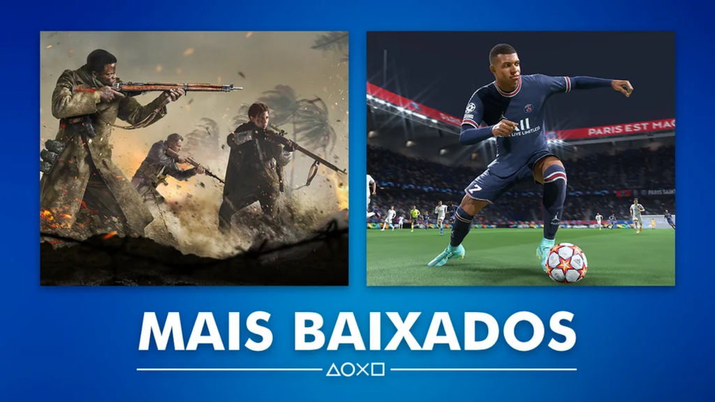 Fotos do novo CoD e o do FIFA 22 (Imagem: Reprodução/PlayStation Blog)