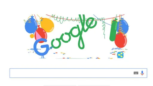 Google lança doodle especial para celebrar seu 18º aniversário
