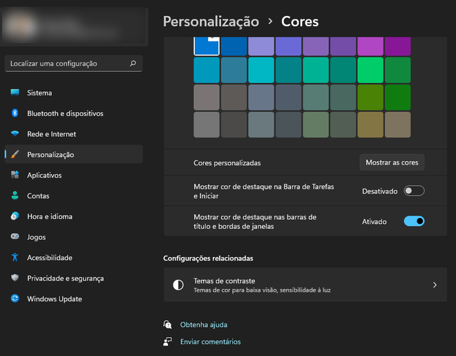 Você precisa ativar a cor de destaque para ver as mudanças no Chrome (Imagem: Alveni Lisboa/Canaltech)