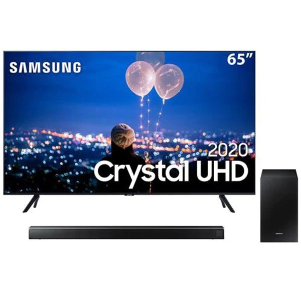 Smart TV LED 65" UHD 4K Samsung 65TU8000 + Soundbar Samsung HW-T550 com 2.1 canais - 320W
