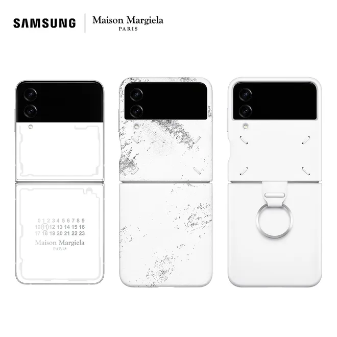Galaxy Z Flip 4 edição Maison Margiela tem visual exclusivo (Imagem: Divulgação/Samsung)