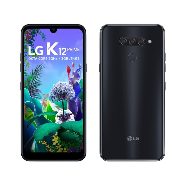 Smartphone LG K12 Prime 64GB Preto 4G Octa Core - 3GB RAM Tela 6,26” Câm. Dupla + Câm. Selfie  13MP [À VISTA]