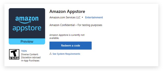 A listagem da Amazon Appstore pode ser só um "tapa buraco" temporário (Captura: Igor Almenara/Canaltech)