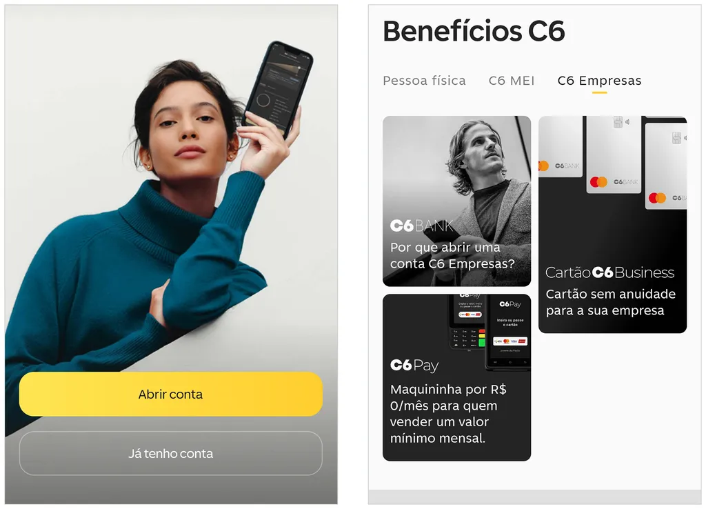 C6 Bank é outra alternativa para criar conta PJ gratuita no celular (Imagem: Captura de tela/André Magalhães/Canaltech)