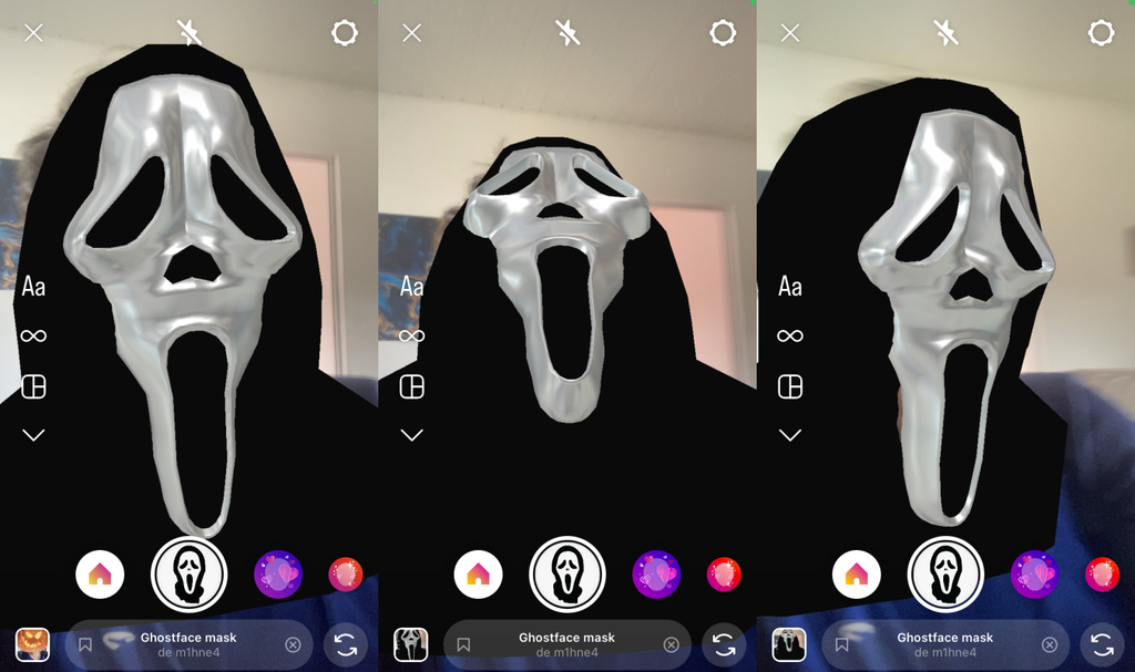 O temido Ghostface conta com um filtro assustador no Instagram (Imagem: Captura de tela/Fabrício Calixto/Canaltech)