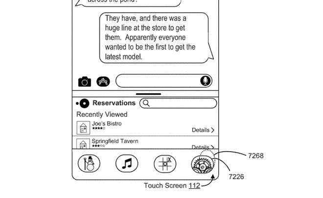 Usuários poderiam acessar aplicativos pelo iMessage mais rapidamente (Foto: Reprodução/USPTO)