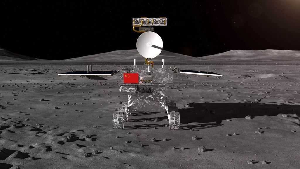 Arte mostra a Chang'e 4 no lado afastado da Lua (Imagem: CNSA)