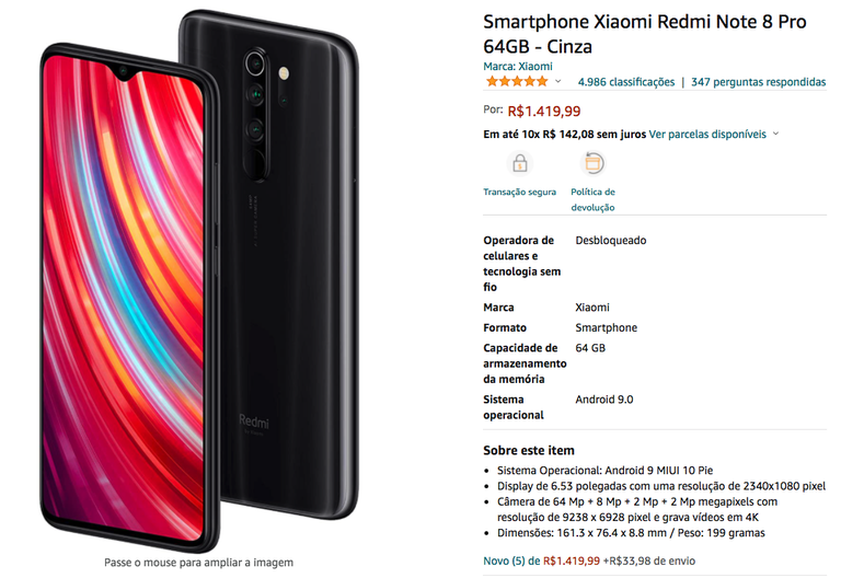 Xiaomi Redmi Note 8 Pro é Bom