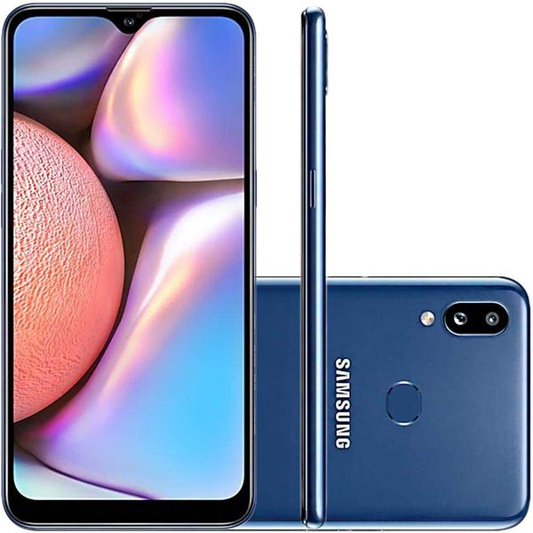 Smartphone Samsung Galaxy A10s Azul 32GB, Câmera Dupla Traseira, Selfie de 8MP, Tela Infinita de 6.2", Leitor de Digital