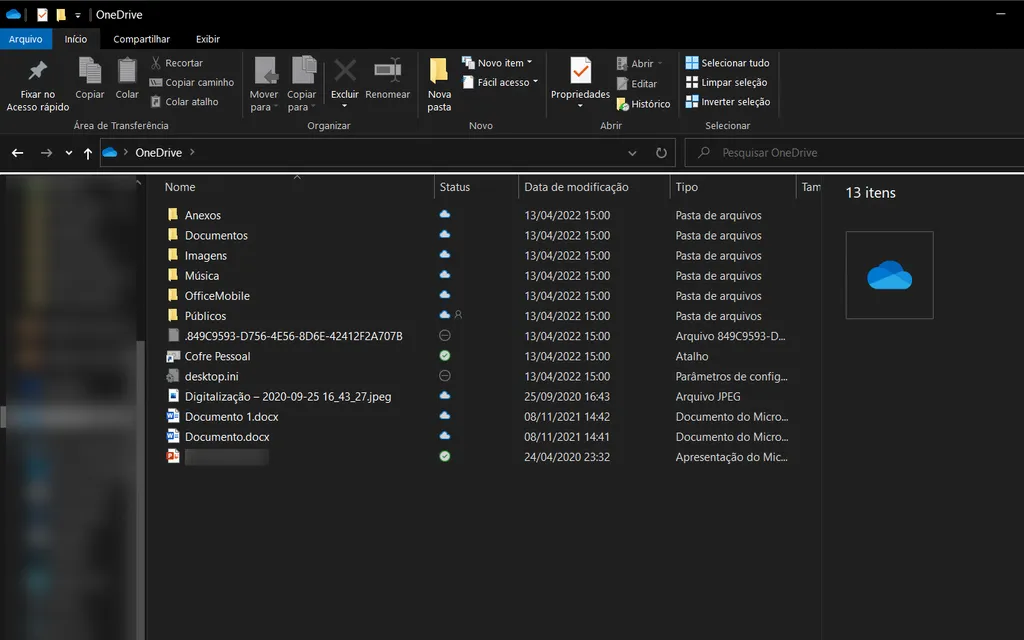 Comece a usar o OneDrive no PC (Captura de tela: André Magalhães)